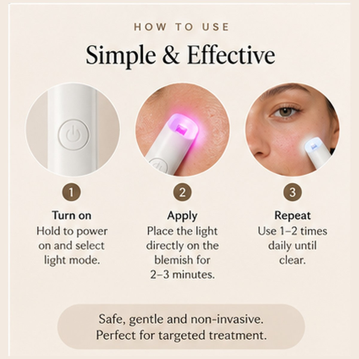 LED Red Blue Light Acne Treatment Pen