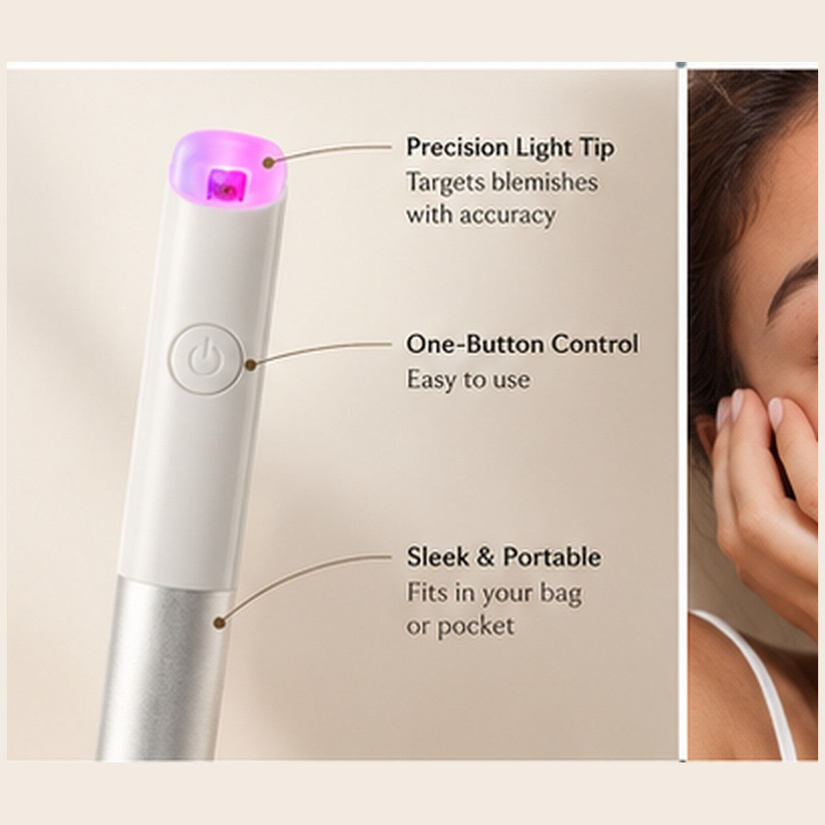 LED Red Blue Light Acne Treatment Pen